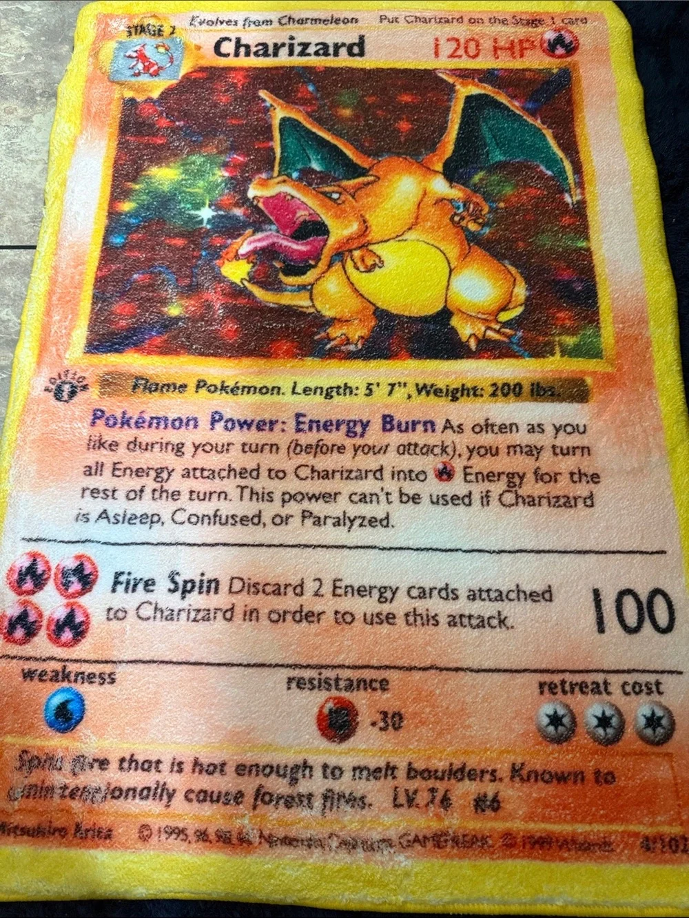 NEW! OG Charizard Pokémon Card Rug - 32”x22”